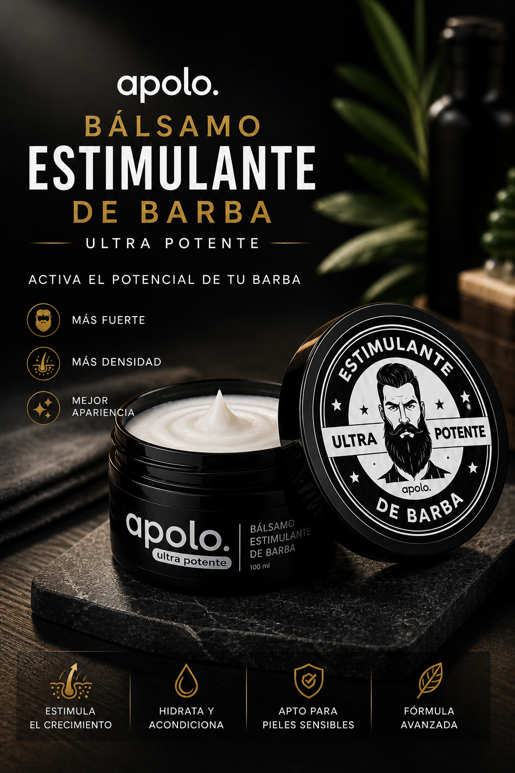 APOLO BÁLSAMO ESTIMULANTE DE BARBA