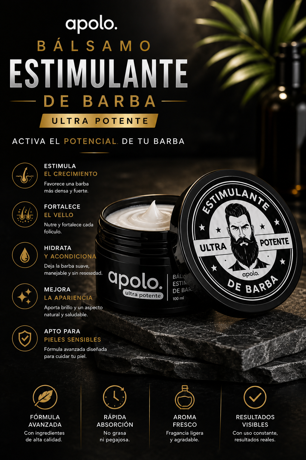 APOLO BÁLSAMO ESTIMULANTE DE BARBA